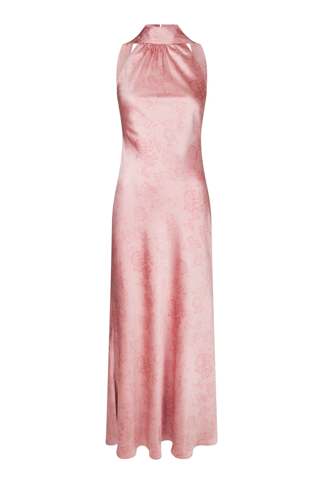 Fiona Pattern Satin kjole - lyserød